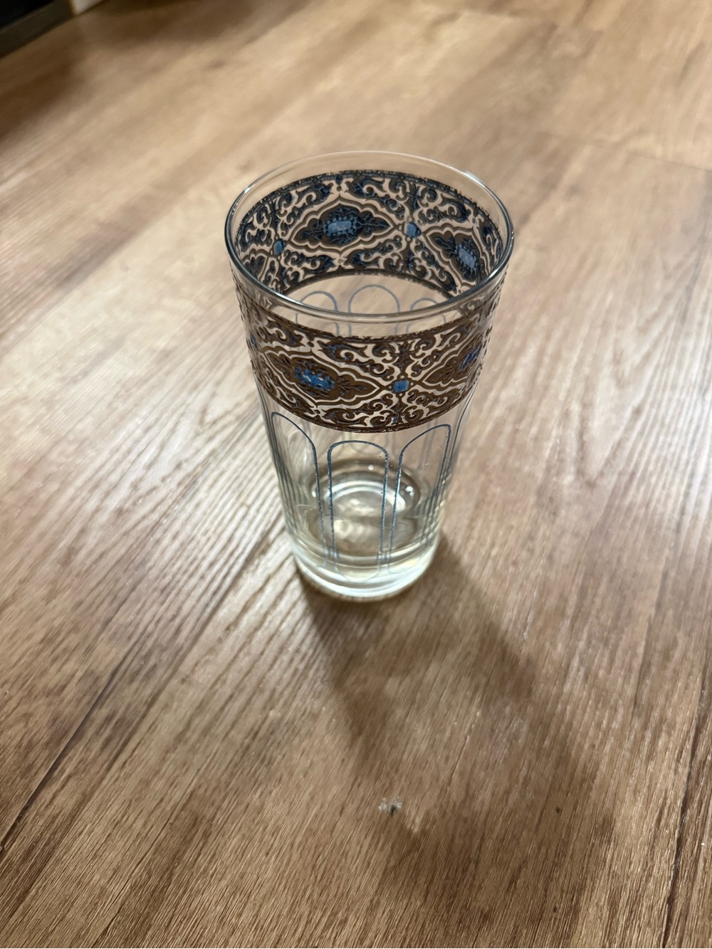 Vintage Barware Culver High Ball 1 Glass Sorrento Silver Filigree Turquoise MCM
